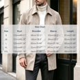 thumbnail image 3 of WIZUTIZ Men's Suede Mid Length Trench Coat Full Zip Stand Collar Jacket with Pockets Fall Winter Fashion Outerwear, 3 of 8