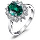 thumbnail image 3 of Anillos de compromiso con halo de zafiro y piedra natal de la princesa Diana Kate Middleton para mujer, aniversario de plata de ley 925 chapada en oro rosa amarillo blanco de 14 quilates, anillos de p, 3 of 5