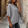 thumbnail image 5 of VBVC Women's Crew Neck 3/4 Sleeve Top , Ladies' Drop Shoulder Loose Fit Tunic , Casual Stretchy Tee Shirts For Women, S-2XL, 5 of 8