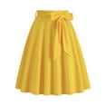 thumbnail image 5 of Purcolt Women's Pleated Mini Skirt Basic Skater Skirt High Waist A-Line Belted Knee Length Party Club Skirts for Cheer Uniform Office Work Casual, 5 of 5