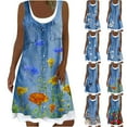 thumbnail image 5 of Uaswgudfs Womens Summer Denim Dresses Sleeveless Crewneck Button Down Tank Sundress Solid/Floral Print Jean Dress, 5 of 5