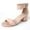 Blush Vegan Suede, variant on J. Adams Mimi Ankle Strap Kitten Heel Sandal - Comfortable Low Heels Dress Shoes for Women