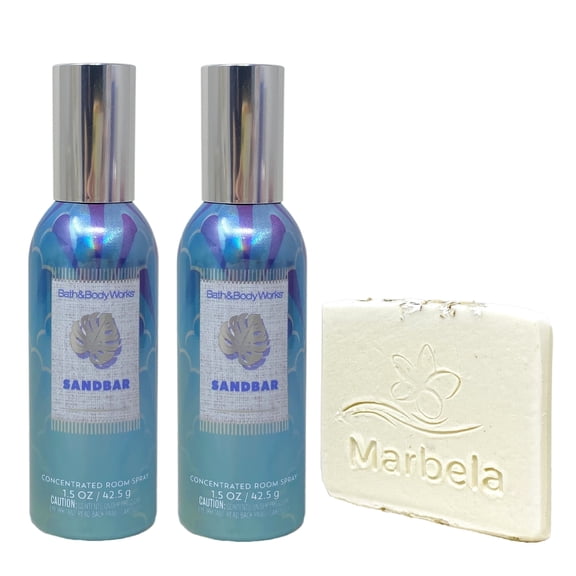 Bath & Body Works Sandbar 2 Pack Room Spray Bundle with a Natural Oats Sample Soap