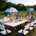 thumbnail image 3 of WLLJOY 8FT Folding Table, Portable Heavy Duty Camping Table with Carrying Handle, Anti-fouling and Sun-Proof Suitable for Meetings, Parties, Camping and Weddings, White, 3 of 9
