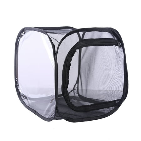 Butterfly and Insect Habitat Cage Mesh Terrarium Pop-up - Black S