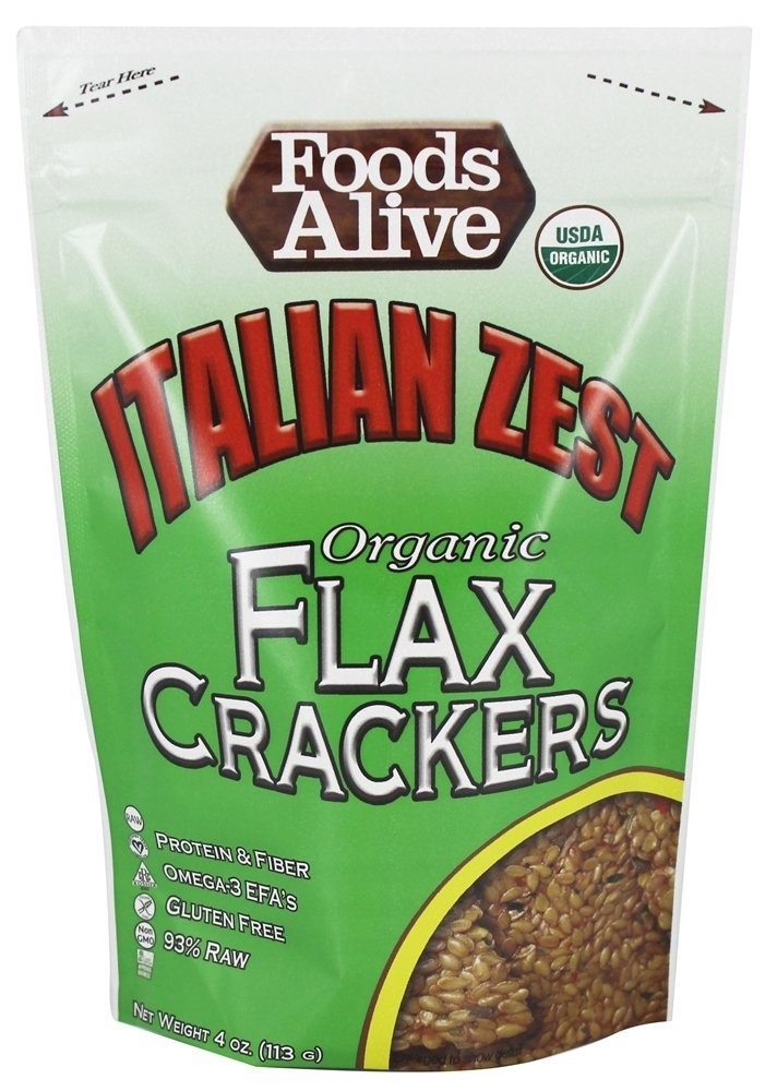 Foods Alive Organic Flax Crackers Italian Zest, 4 Oz