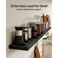 thumbnail image 4 of Floating Wall Shelves with Hidden Brackets, Wall Mounted Shelves for Living Room, Bedroom, Bathroom, Kitchen & Home Office Organization, Black, 22 lbs Load Capacity, Modern Decorative Shelving, 4 of 16