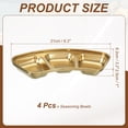 thumbnail image 2 of Uxcell 3 Inch Mini Stainless Steel Sauce Dish, 4 Pcs Round Seasoning Bowls for Salad Side Dishes Gold, 3-Compartment, 2 of 7