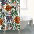 thumbnail image 4 of Waterproof Beautiful Colorful Floral Shower Curtain 72x72 Inch Boho Style Polyester Unique Shower Curtain for Bathroom Hotel Home Decor with 12 Plastic Hooks, 4 of 5