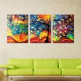 thumbnail image 6 of 3 Panels Colored Money Trees Spray Oil Paintings Canvas Wall Art Home Decor, 6 of 10