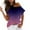 Purple womens tops summer, variant on USSUMA Ombre Cold Shoulder Summer Tops for Women 2022 Trendy Sexy Tie-Dye Gradient Womens Tunic Tops Off the shoulder Basic Shirts Tees Short Sleeve Dressy Blouses for Women