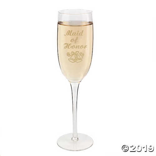 “Maid of Honor” Wedding Champagne Flute