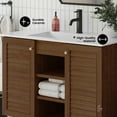 thumbnail image 3 of Bron 36" Freestanding Bathroom Vanity in Brown Oak with Sink Top, 3 of 11