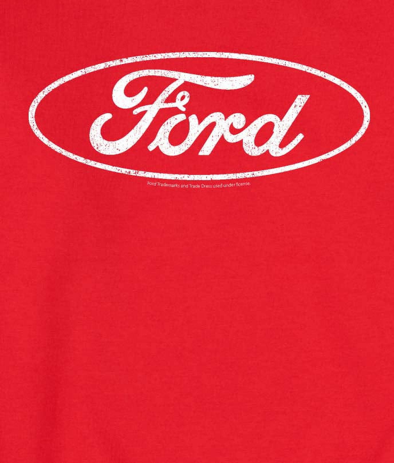 Ford - Ford One Color Circle Logo - Men's Crew Fleece Pullover Sweatshirt