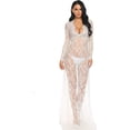 thumbnail image 1 of Jinsinto Robe de Maternité Photographie Bébé Baptême Longue Robe Lingerie Dentelle Florale Pyjama Ample Cache-Maillot Blanc 3TG, 1 of 5