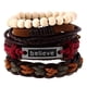 thumbnail image 3 of La vendimia simple tejida  el brazalete de cuero de la PU ajustable Yinane Pulseras de cuero de la PU, 3 of 5