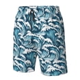 thumbnail image 4 of Balery Ocean Waves Traje de Baño Estilo Hawaiano para Hombre, Shorts de Secado Rápido con Bolsillos-X-Large, 4 of 6