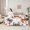 Orange Grey Red, variant on Castle Fairy Kids Teens Girls Kawaii Bow White Cat Twin Bedding Sets 7-Piece,Pink Floral Rose Bedding Comforter Set Microfiber,Starry Sky Breathable Sheet Sets,Microfiber Bedroom Decor,Reversible