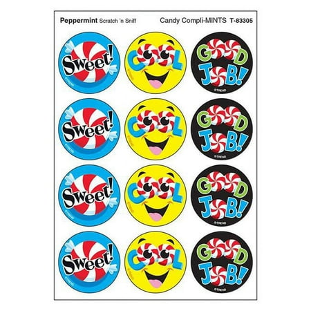 UPC: 0078628833058 | T-83305 – Candy Compli-MINTS/Peppermint Stinky Stickers 48 Count by Trend Enterprises Inc.