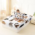 thumbnail image 4 of Manfei Funny Kitten Twin Fitted Sheet, Kawaii Cat Lover Bedding, White, 2 Pieces, 1 Fitted Sheet and 1 Pillowcase, 4 of 6