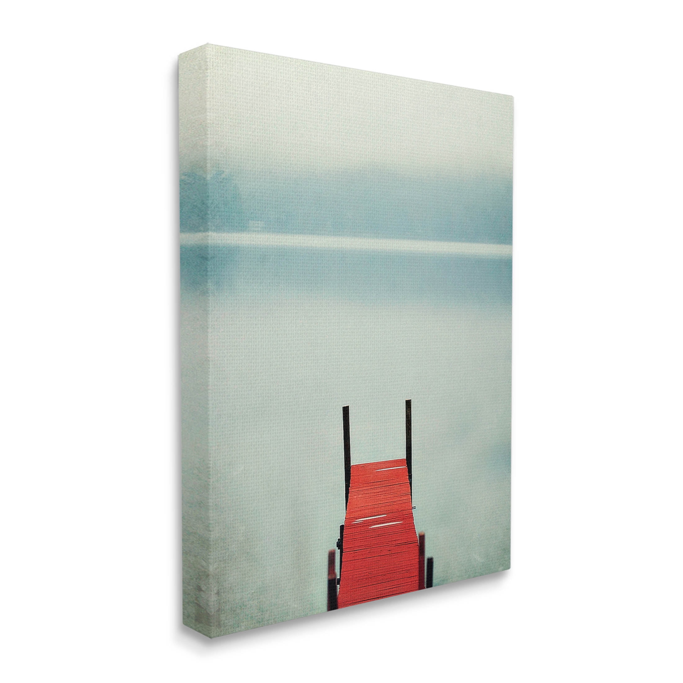 Stupell Industries Misty Red Dock Scene Photograph Gallery Wrapped Canvas Print Wall Art, Design by Carrie Ann Grippo-Pike