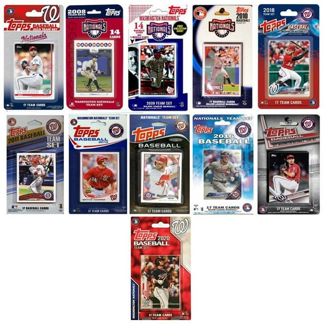 C&I Collectables NATS1120TS MLB Washington Nationals 11 Cartes à Collectionner sous Licence