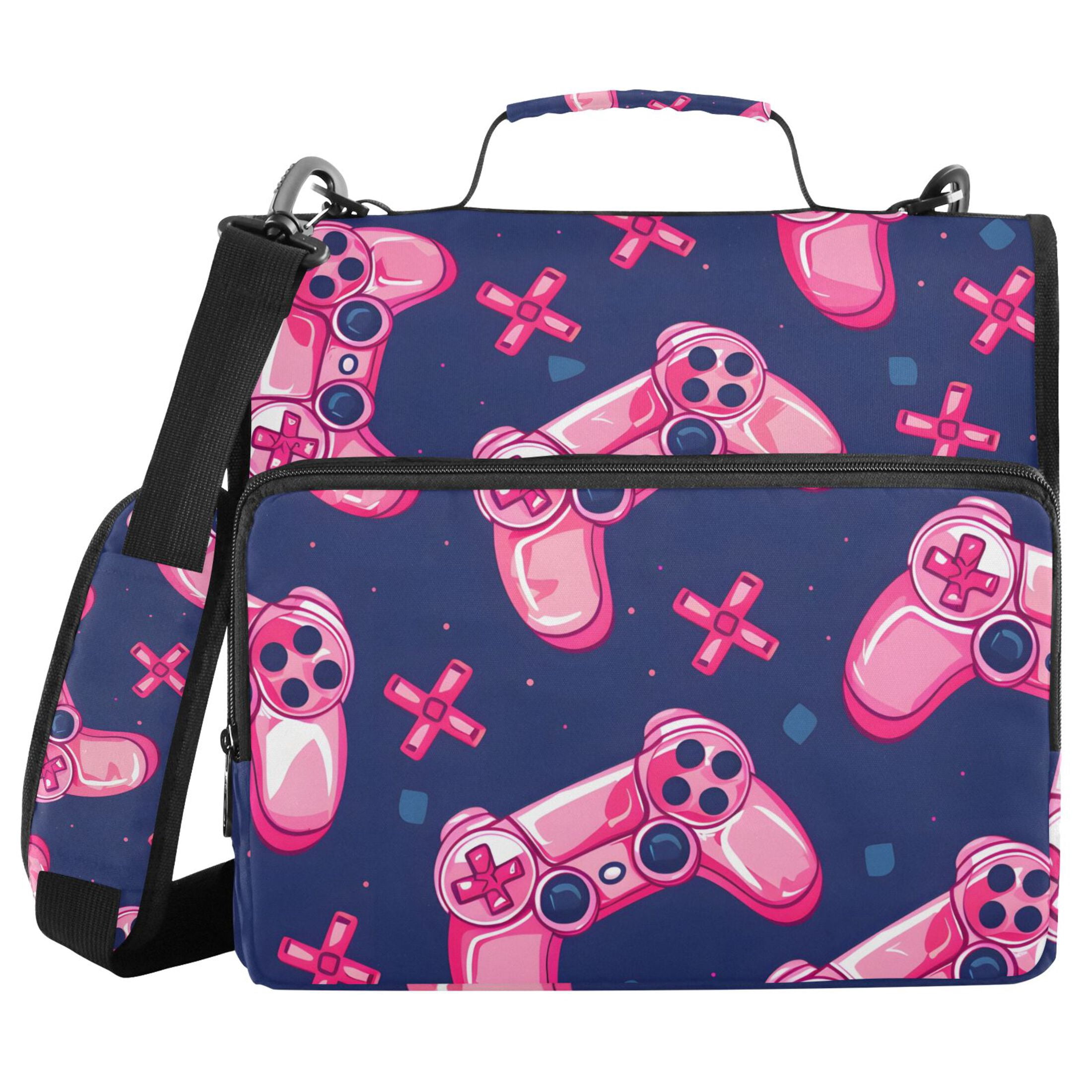 ALAZA Zipper Binder Pink Handle 3 Ring Trapper Keeper File Folder Organizer Bag