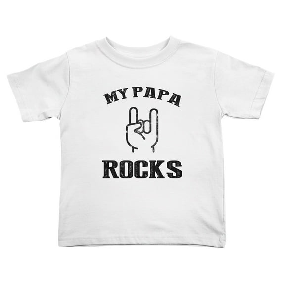 My Papa Rockss Funny Toddler T Shirts for Boys Girls (White, Youth XL)