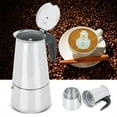 thumbnail image 4 of Cuisinière électrique cafetière 450 ml en acier inoxydable cuisinière électrique cafetière cafetière ensemble de chauffage prise EU 220-240 V, 4 of 12