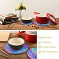 thumbnail image 4 of SKYSONIC 2 pcs Fantasy Universe Fairy Trivet Round Hot Pads, Magic Unicorn Bling Pot Holder Heat Resistant Trivets Cotton Thread Weave Mats Pot Teapot Table, 4 of 7