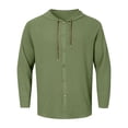 thumbnail image 5 of RUTAYY Men's Shirts Long Sleeve Casual Solid Color Hooded Cardigan Button Down Comfortable Breathable Vacation Playful Blouse, 5 of 5