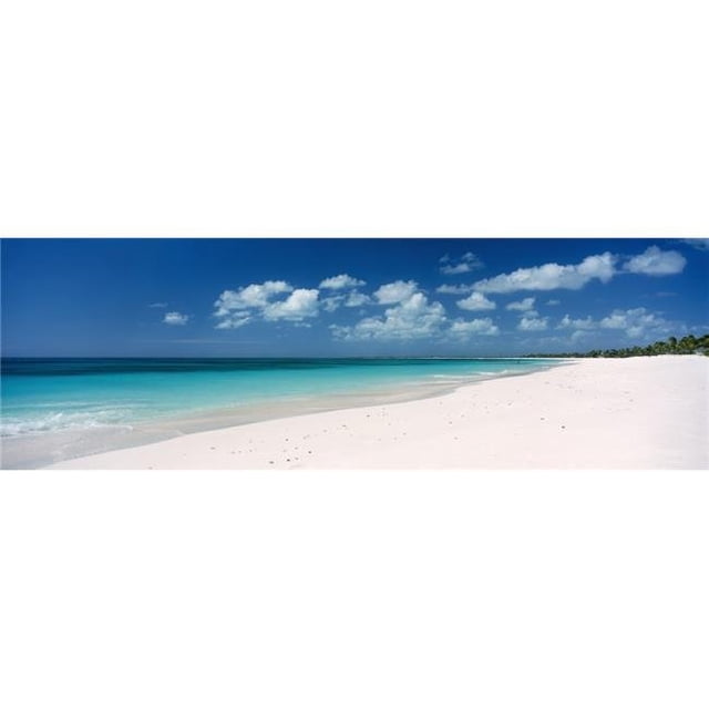 Empty White Sand Tropical Beach Poster Print, 44 x 14 - Large
