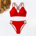 thumbnail image 1 of DPTALR Women's Bikini Set Swimsuit Two Piece Solid Color Sling Swimwear, 1 of 4