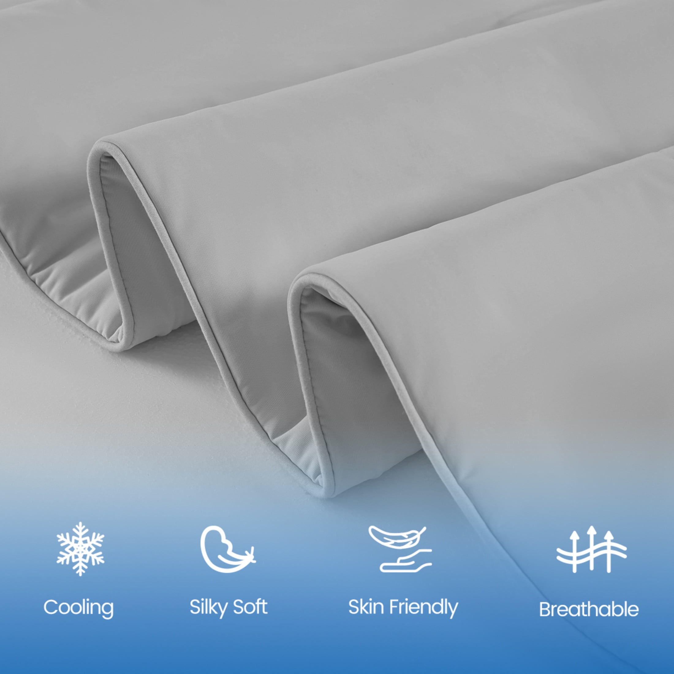GDF Studio 60x90" Twin/Twin XL Cooling Down Alternative Comforter, All-Season Bedding for Hot Sleepers, Gray