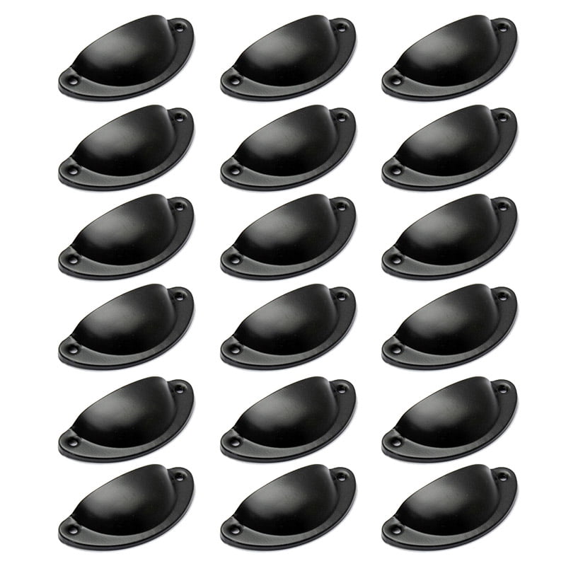 10 Pcs Black Antique Shell Cup Pull Cabinet Cupboard Drawer Door Draw Handles 