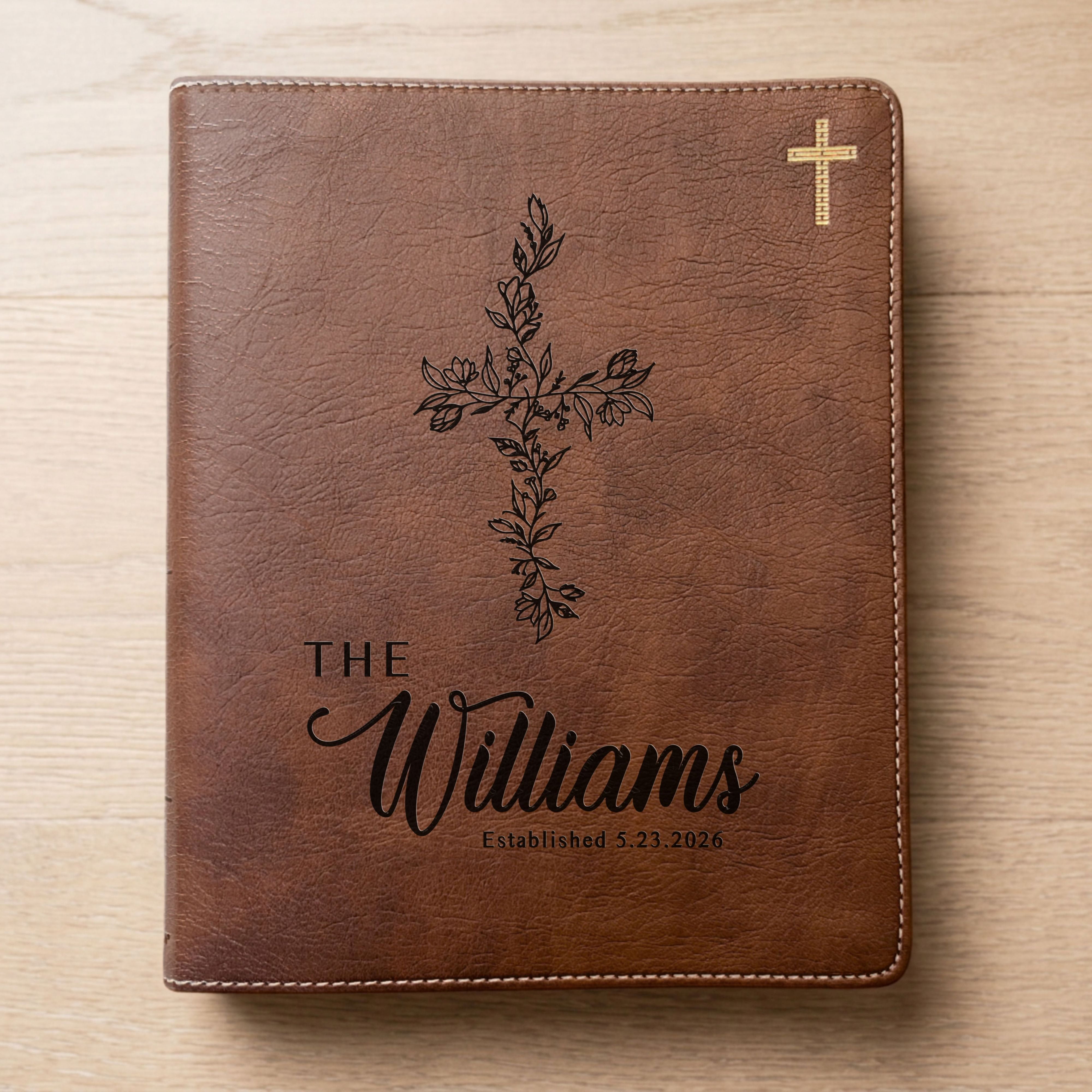 Personalized NIV Journaling Family Bible Set, Wide Margin Red Letter Edition, Custom Engraved Name, Includes Tabs & Highlighters, Wedding Keepsake