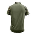 thumbnail image 3 of Nokdvo Men's Short Sleeve Military Shirts American Flag Graphic Camo Printed Shirts Button Lapel Stretch Polo Shirts Lightweight Military Quick Dry Outdoor Top,Deep Green 2XL, 3 of 3