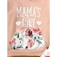 thumbnail image 4 of Newborn Baby Girl White Letter Printed Long Sleeved Hoodie Top and Floral Printed Pants Set 2PCs Fall Winter Infant Outfits, 4 of 5