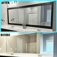 thumbnail image 4 of 16.4 ft Black Wood Grain Removable PVC Waterproof Border Wall Decor,Bathroom Mirror Frame Border Sticker,Self Adhesive Kitchen Tiles Sticker,Topboutique Wood Texture Wallpaper,2 Pcs,3.93'' x 196'', 4 of 9