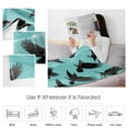 thumbnail image 4 of Halloween Crows Throw Flannel Blanket 40x60In Retro Classic Watercolor Art Teal Texture Super Soft Cozy Bed Blanket, Lightweight Plush Fuzzy Bed Throw for Bedroom Sofa Couch Living Room, 4 of 4