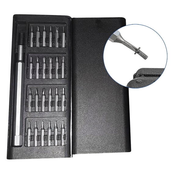 Screwdriver Set for Delicate Electronics and Eyeglasses – 24-in-1 Precision Kit with Strong Steel Bits for PC Eyewear and Small Compact Tool Kit