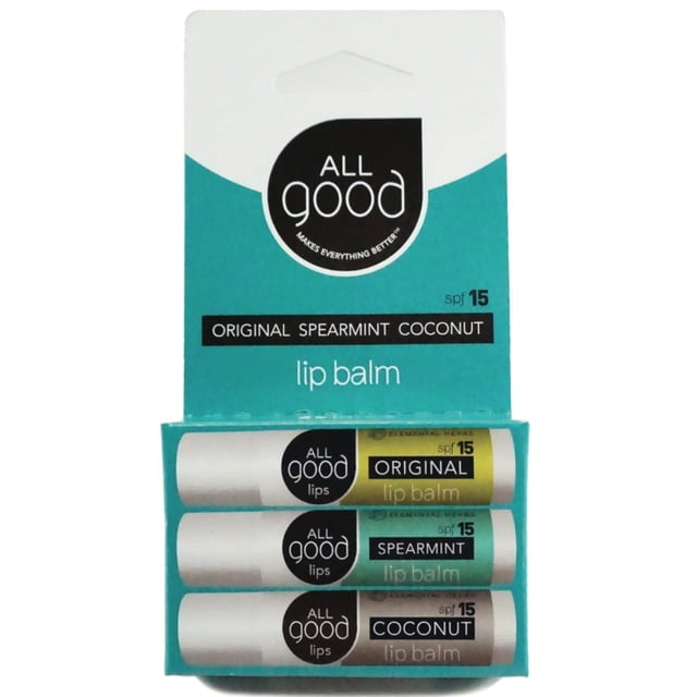 Bálsamo labial All Good Organic SPF15 - Cuidado hidratante de labios con aceite de oliva, cera de abejas, caléndula, lavanda, vitamina E - Hidratante labial con protección de óxido de zinc - Menta ver