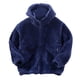 thumbnail image 1 of Gibobby Chamarra acolchada para niñasNiños pequeños niños niñas manga larga invierno Color sólido polar con cremallera Sudadera con capucha chaqueta espe(Marina, 11-12 Años), 1 of 4