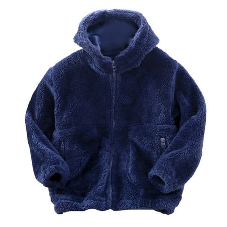 

for Kids Boys Boys Jacket Size 8 Toddler Kids Boys Girls Long Sleeve Winter Solid Colour Zippered Hoodie Coat Jacket Thicken Warm Outwear Boy Petty Coat