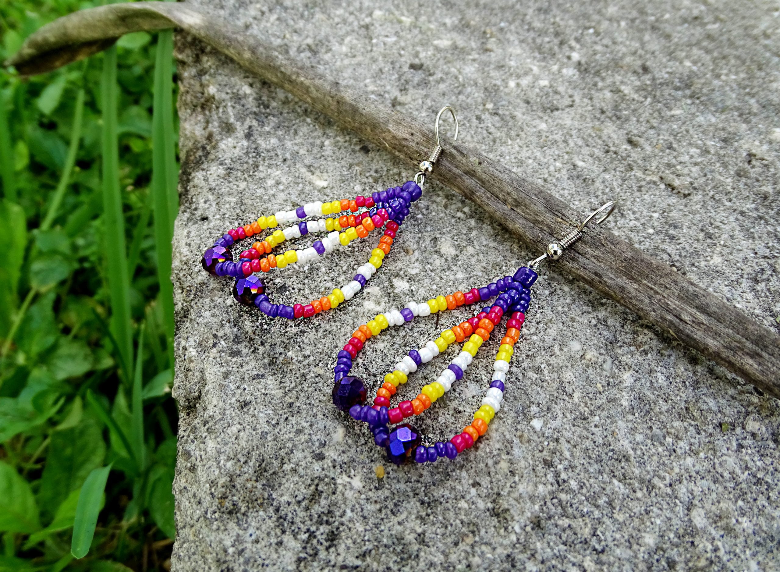 Bohemian Long Tassel Beaded Earrings – Handmade Boho Statement Dangle Earrings For Women, Big Fringe Jewelry - View #5