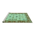 thumbnail image 2 of Ahgly Company Machine Washable Indoor Rectangle Oriental Turquoise Blue Traditional Area Rugs, 8' x 12', 2 of 4