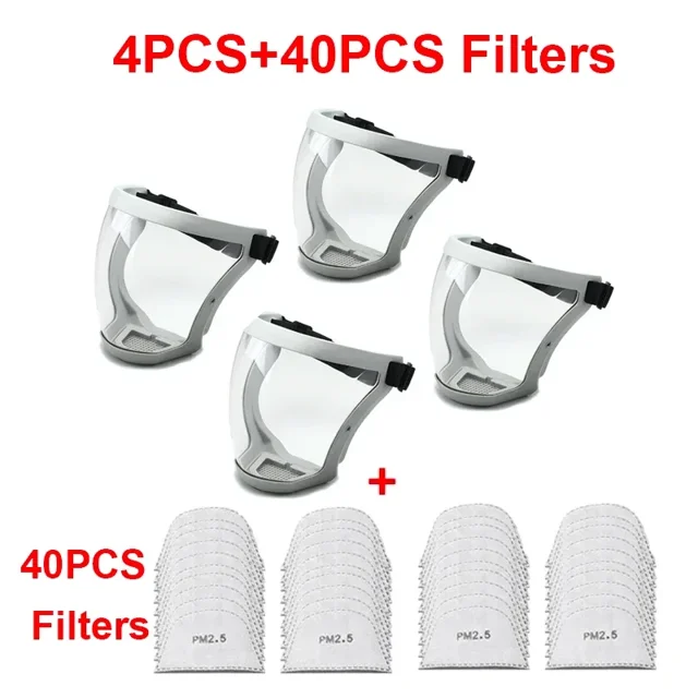 Máscara de protección facial completa, cubierta protectora de seguridad para ojos con cabeza transparente, viseras de pantalla, herramientas de cocina antiniebla a prueba de viento y polvo