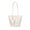 Beige Gray, variant on WeaveCC Women's Woven Leather Tote Bag Large Capacity Shoulder Handbag with Hanging Tag Multiple Colors