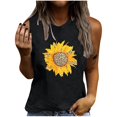 thumbnail image 5 of Hauts Grande Taille pour Femmes Imprimé Tournesol Sans Manches Débardeur Été & Printemps Col Rond Décontracté Ample Tee-Shirts Confortables, 5 of 5