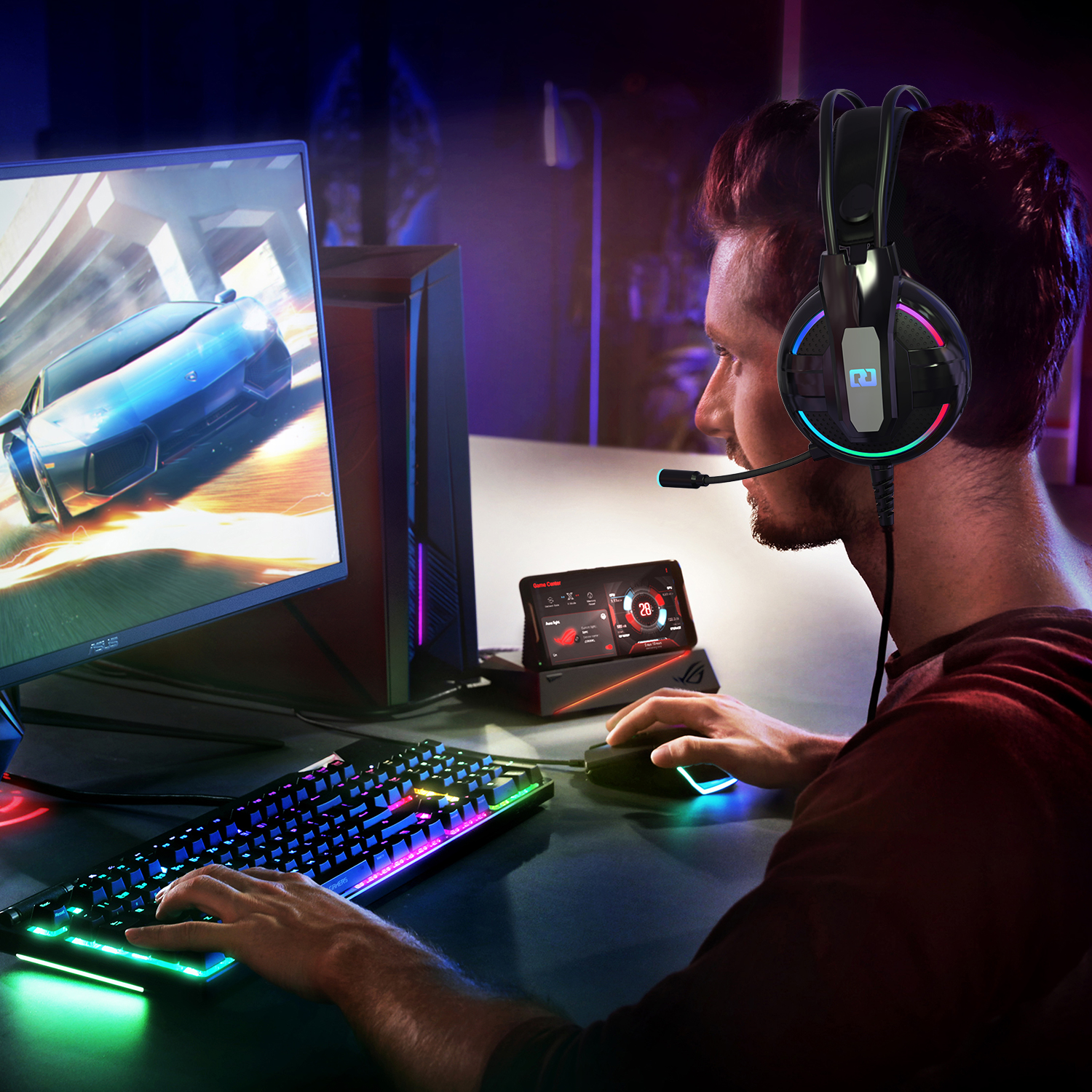 Cshidworld Gaming Headset with 7.1 Surround Sound & LED Light photo 6